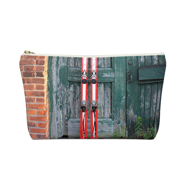 Red Skis and Green Door - Accessory Pouch w T-bottom
