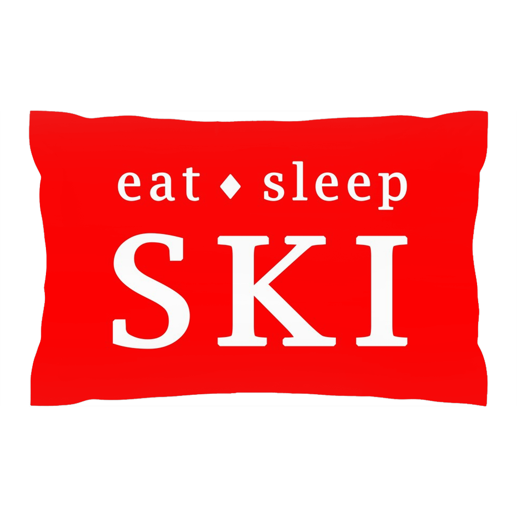 Eat Sleep Ski Red - Pillow Sham