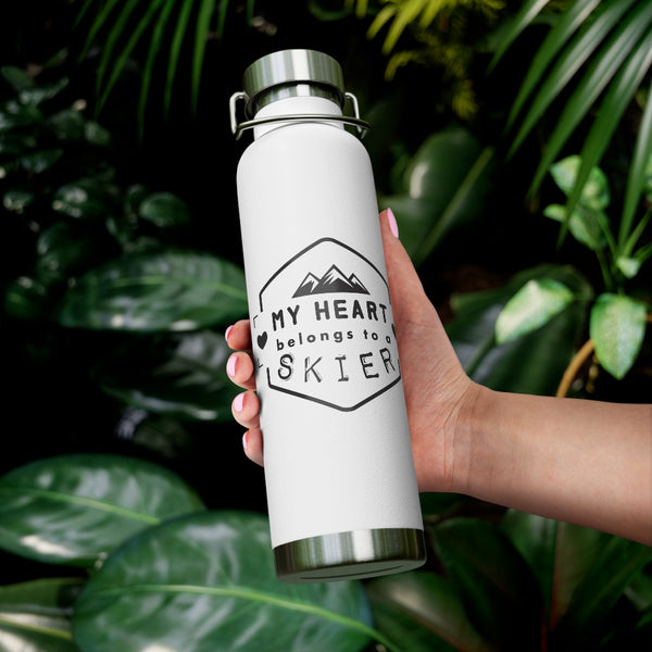 My Heart belongs to a Skier, Vacuum Insulated Bottle, Skiing Bottle, Skier Gifts