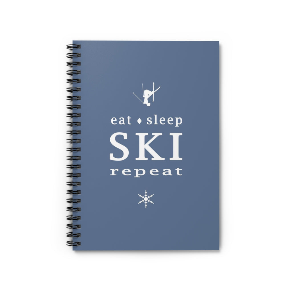 Eat Sleep SKI Repeat blue - Spiral Notebook