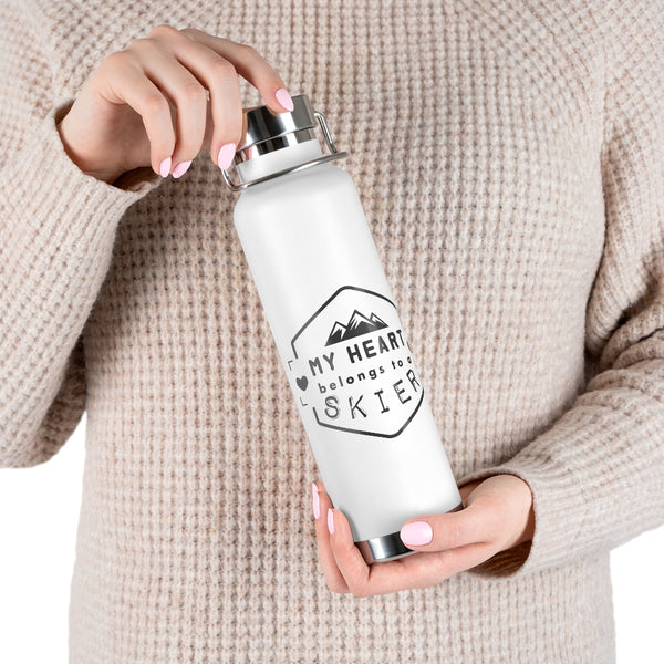 My Heart belongs to a Skier, Vacuum Insulated Bottle, Skiing Bottle, Skier Gifts