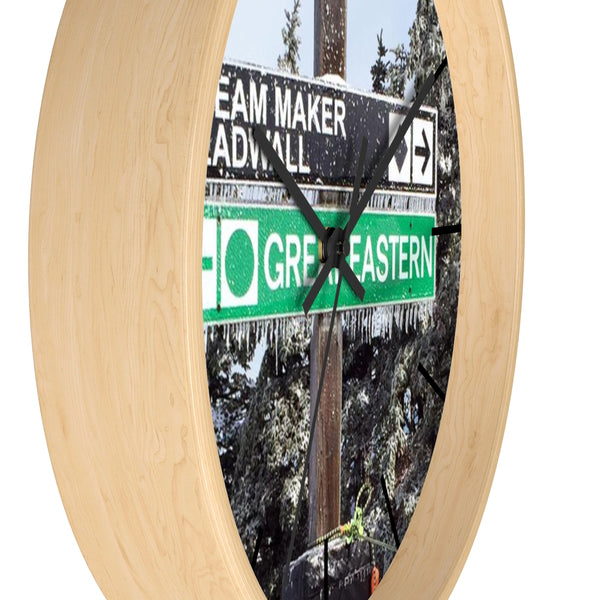 Wall Clock - Ski Trail Sign