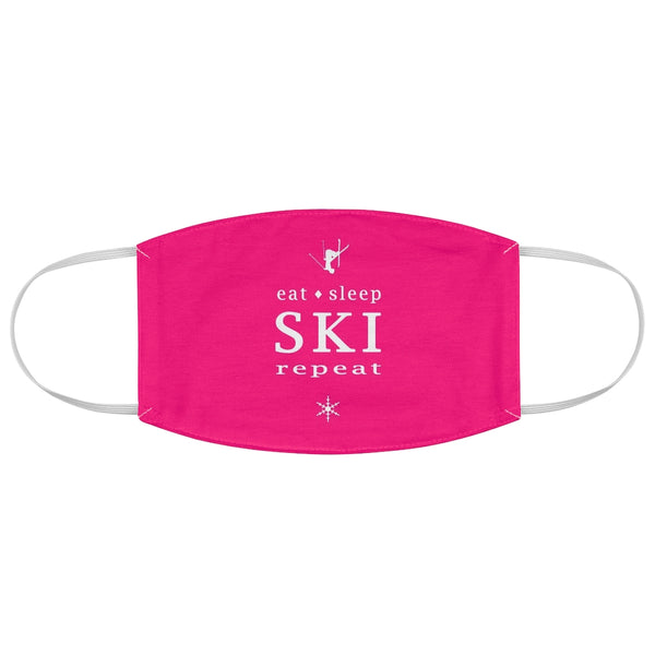 Eat Sleep Ski Pink - Fabric Face Mask