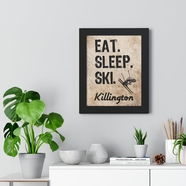 Eat Sleep Ski Killington - Framed Vertical Poster