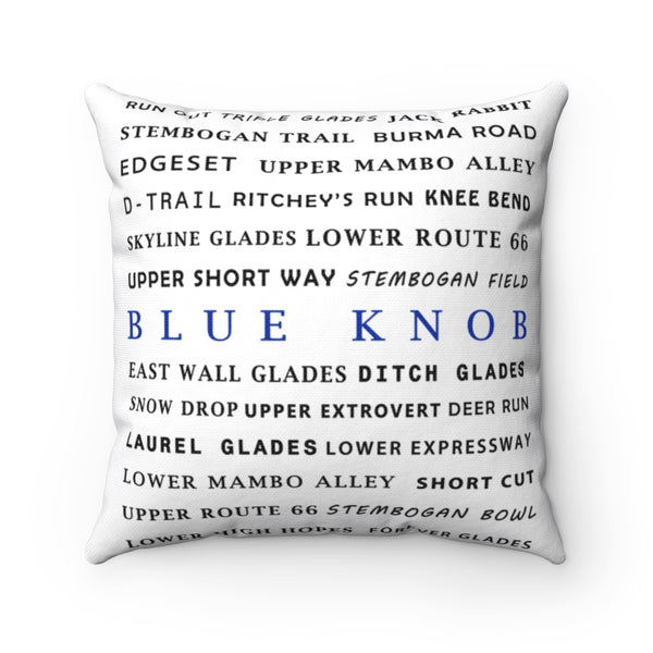 Skiing Trails Blue Knob PA - Throw Pillow