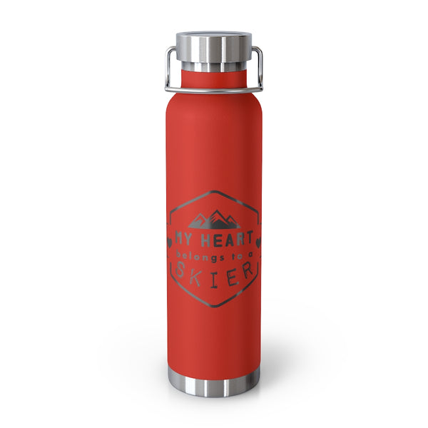 My Heart belongs to a Skier, Vacuum Insulated Bottle, Skiing Bottle, Skier Gifts