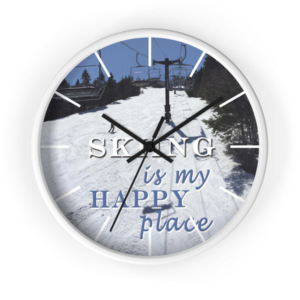 Wall Clock - Skiing is My Happy Place