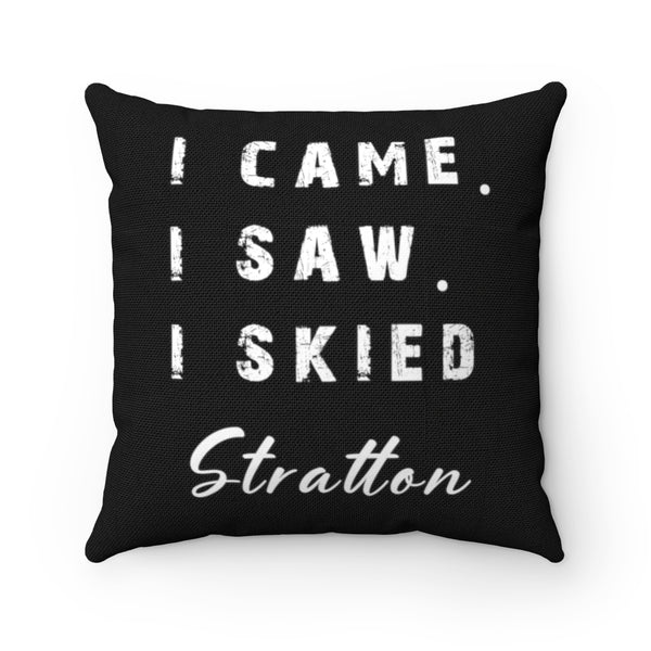 I skied Stratton - Throw Pillow