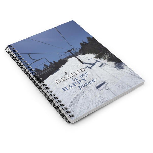 Skiing is my Happy Place - Spiral Notebook