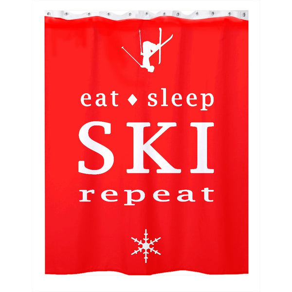 Eat Sleep SKI - Shower Curtain