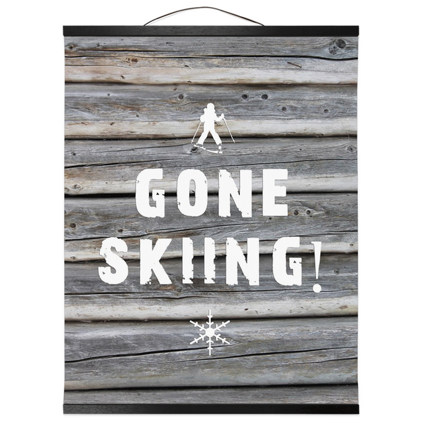 Hanging Canvas Print - Gone Skiing