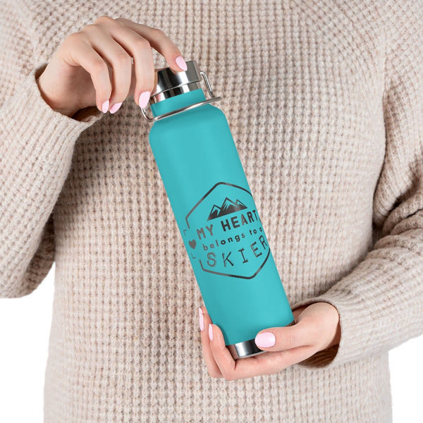 My Heart belongs to a Skier, Vacuum Insulated Bottle, Skiing Bottle, Skier Gifts