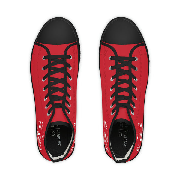 Eat Sleep SKI Red  - Men's High Top Sneakers
