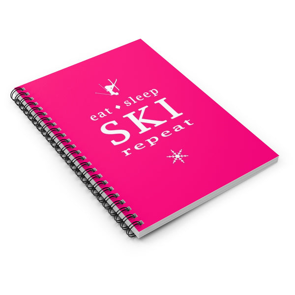 Eat Sleep SKI Repeat pink - Spiral Notebook