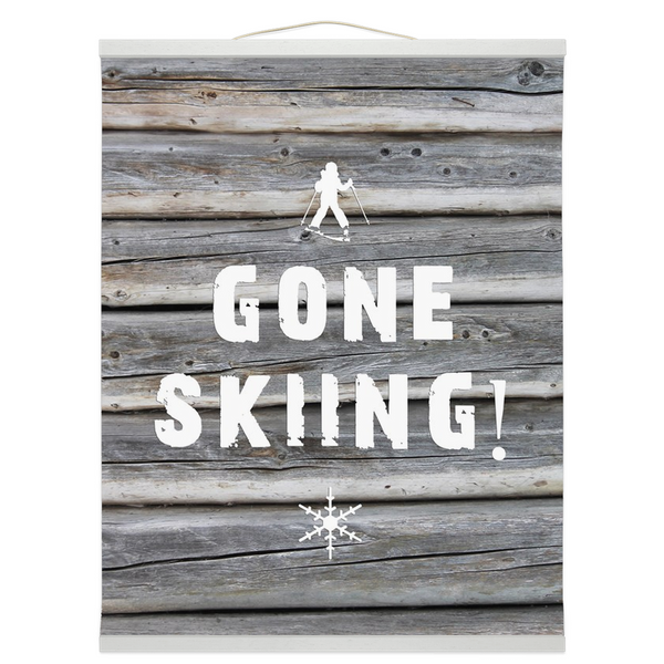 Hanging Canvas Print - Gone Skiing