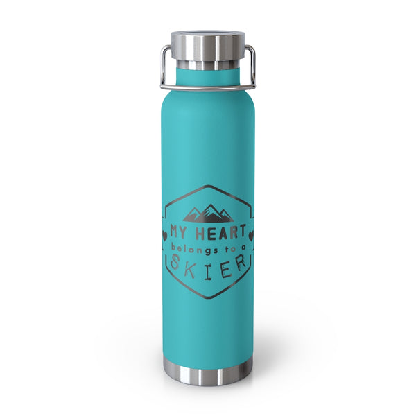 My Heart belongs to a Skier, Vacuum Insulated Bottle, Skiing Bottle, Skier Gifts