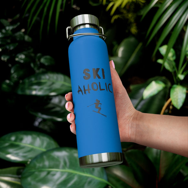 Ski Aholic Vacuum Insulated Bottle, Skiing Bottle, Skier Gifts