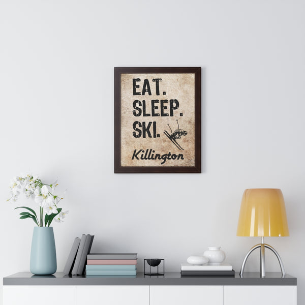 Eat Sleep Ski Killington - Framed Vertical Poster