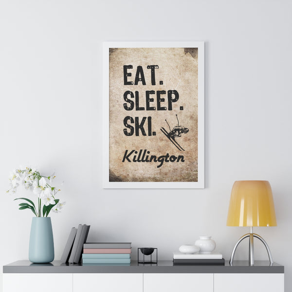 Eat Sleep Ski Killington - Framed Vertical Poster