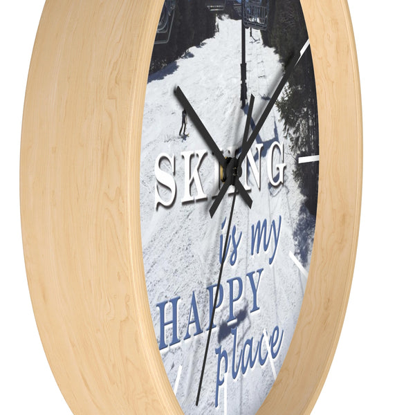 Wall Clock - Skiing is My Happy Place