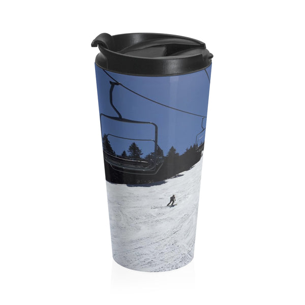 skiing inspired travel mug