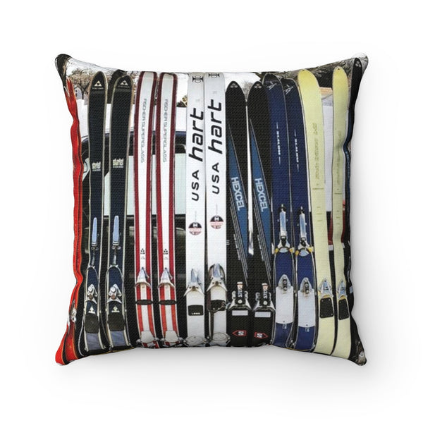 Vintage Skis - Throw Pillow
