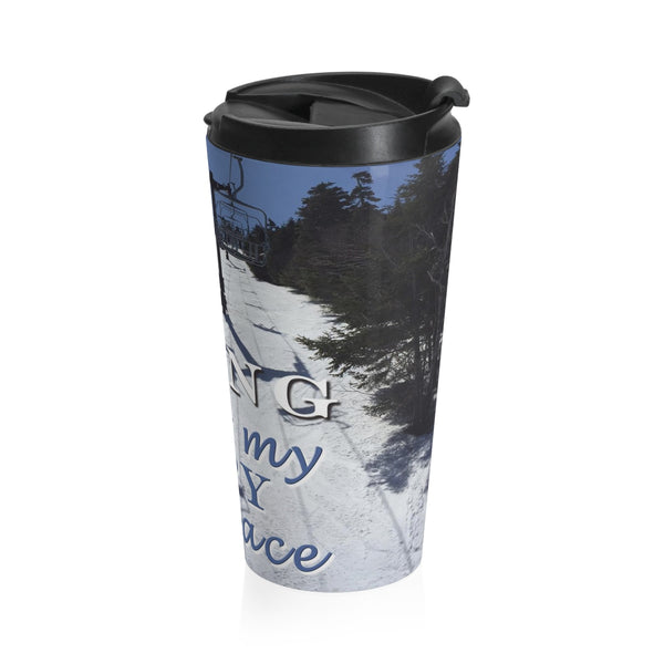 skiing inspired travel mug