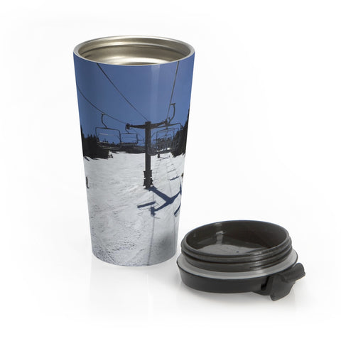 skiing inspired travel mug