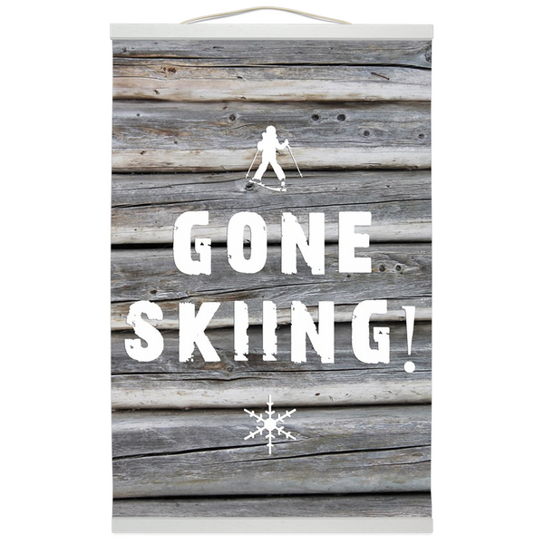 Hanging Canvas Print - Gone Skiing