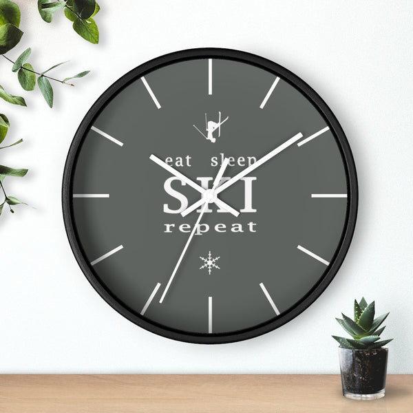 Wall clock - Eat Sleep Ski