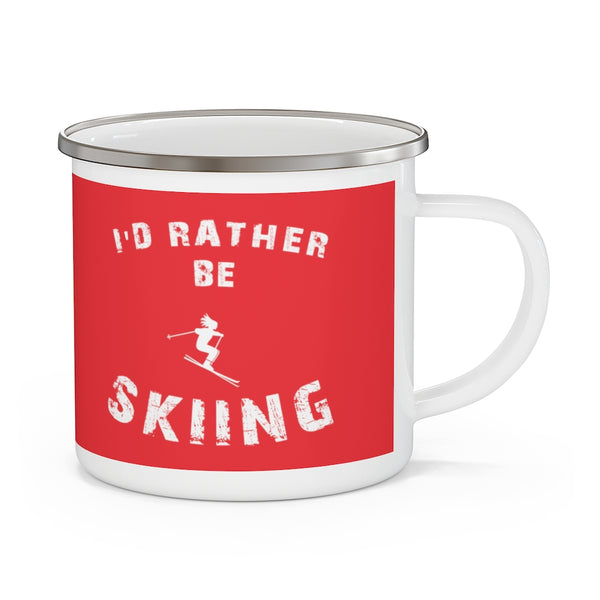 I'd Rather Be Skiing - Enamel Camping Mug