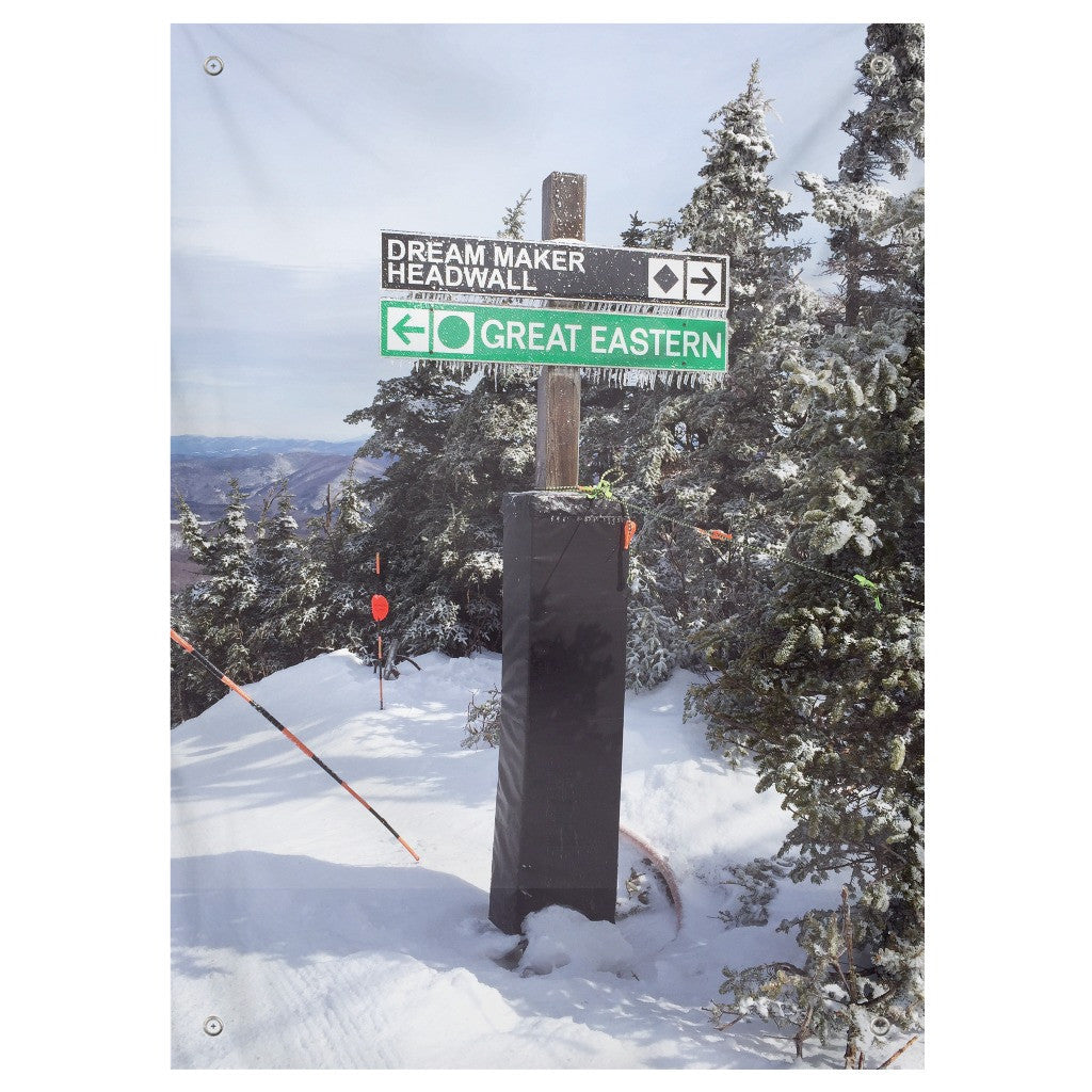 Skiing Trail Signs - Wall Tapestry