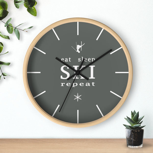 Wall clock - Eat Sleep Ski