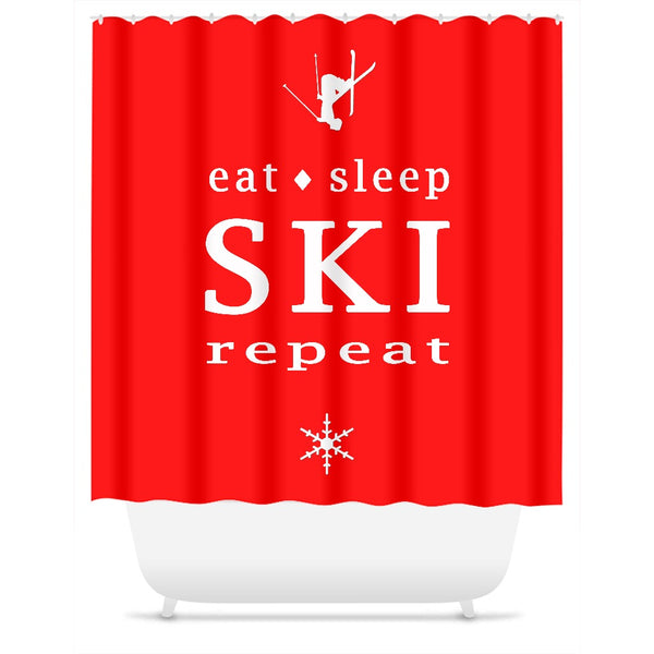 Eat Sleep SKI - Shower Curtain