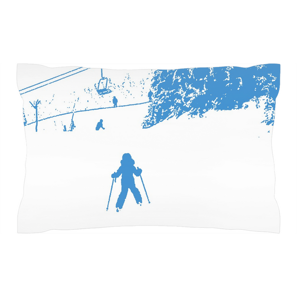 Little Skier Blue - Pillow Sham