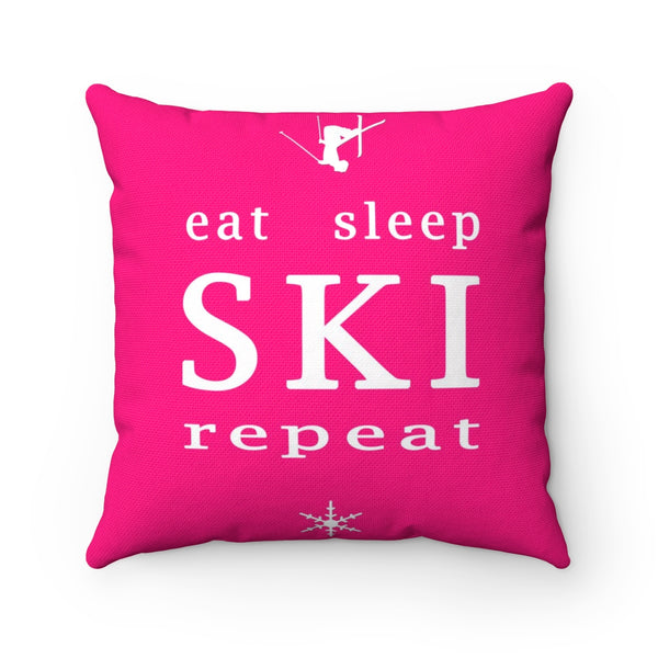 Eat Sleep SKI - Throw Pillow