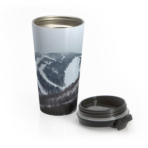 skiing inspired travel mug