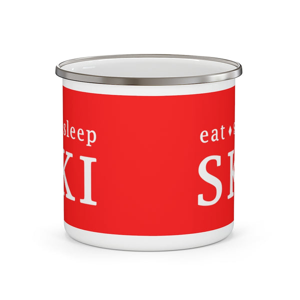 Eat Sleep Ski - Enamel Camping Mug