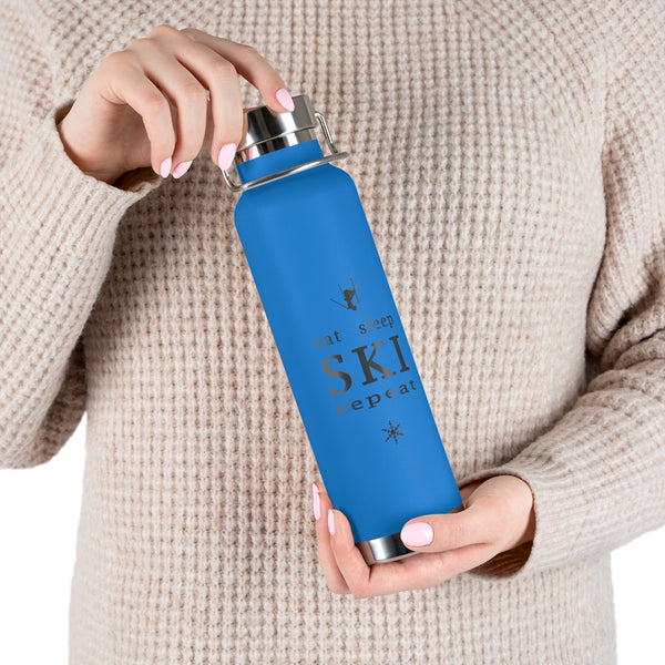 Eat Sleep Ski Vacuum Insulated Bottle, Skiing Bottle, Skier Gifts