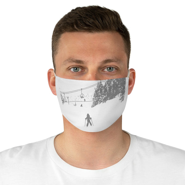 Little Skier Gray - Fabric Face Mask
