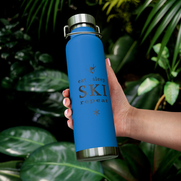 Eat Sleep Ski Vacuum Insulated Bottle, Skiing Bottle, Skier Gifts