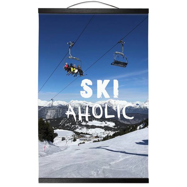 Hanging Canvas Print - Ski Aholic