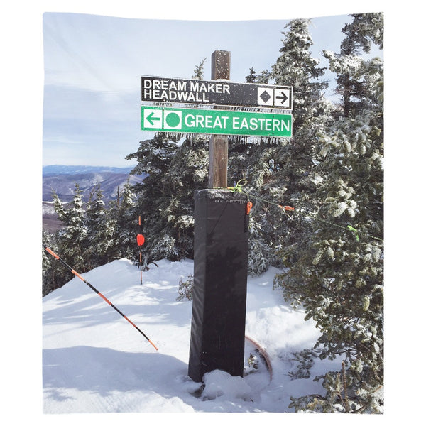 Skiing Trail Signs - Wall Tapestry