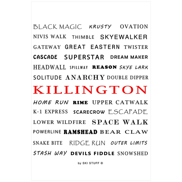 Killington Ski Trails White - Poster