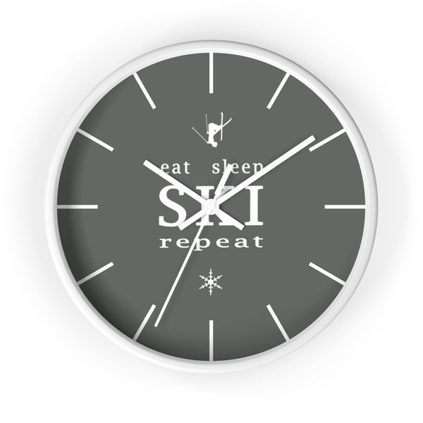 Wall clock - Eat Sleep Ski