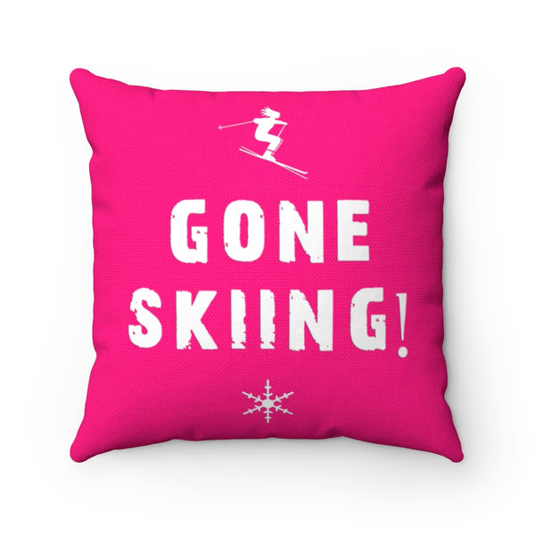 Gone Skiing Pink - Decorative Pillow