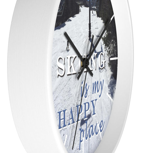 Wall Clock - Skiing is My Happy Place