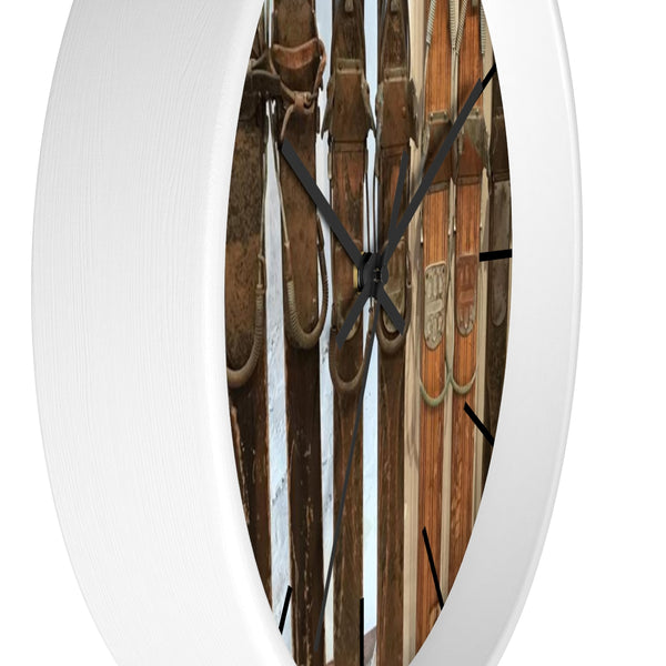Wall clock - Vintage Ski Bindings