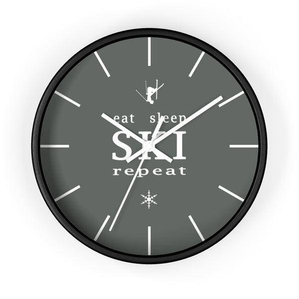 Wall clock - Eat Sleep Ski