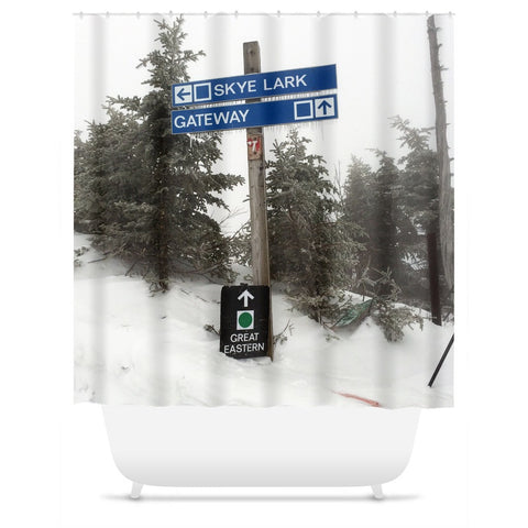 Ski Trail Sign - Shower Curtain